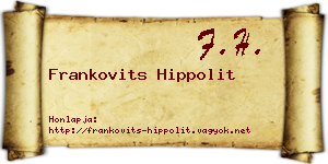 Frankovits Hippolit névjegykártya